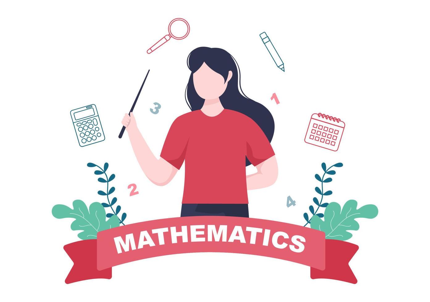 Lernen Mathematik der Bildung und Wissen Hintergrund Cartoon-Vektor-Illustration. Wissenschaft, Technologie, Ingenieurwesen, Formel oder grundlegende Mathematik vektor