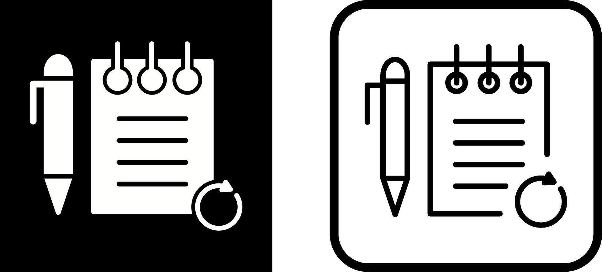 Vektorsymbol für erneut überprüfte Notizen vektor