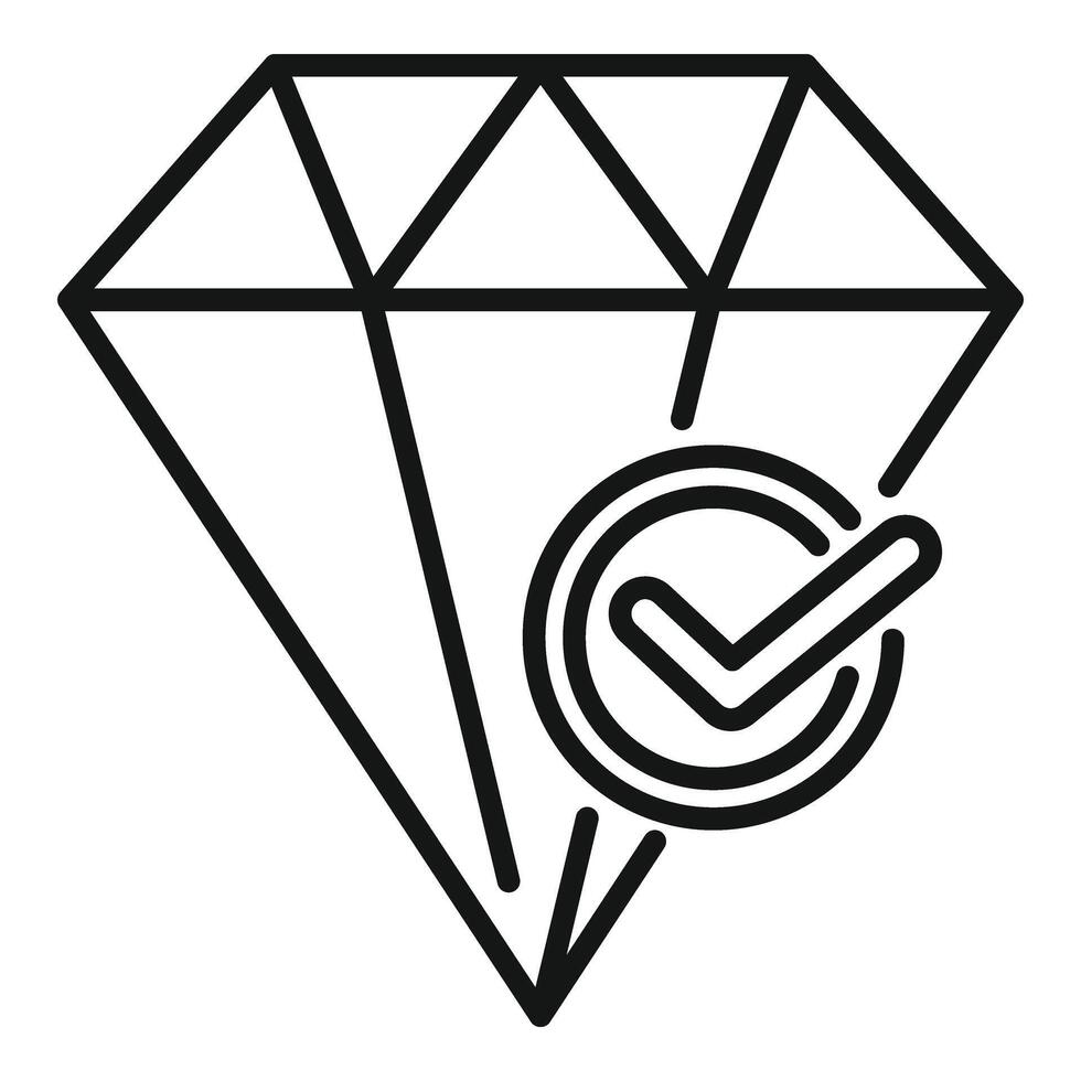 Diamant zertifiziert bilden Symbol Gliederung Vektor. Wagen Regel Politik vektor