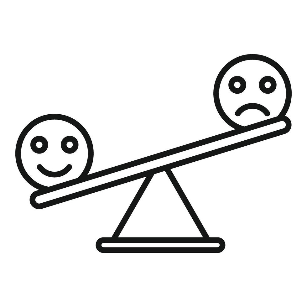 undersökning positiv balans ikon översikt vektor. uttryck användare vektor