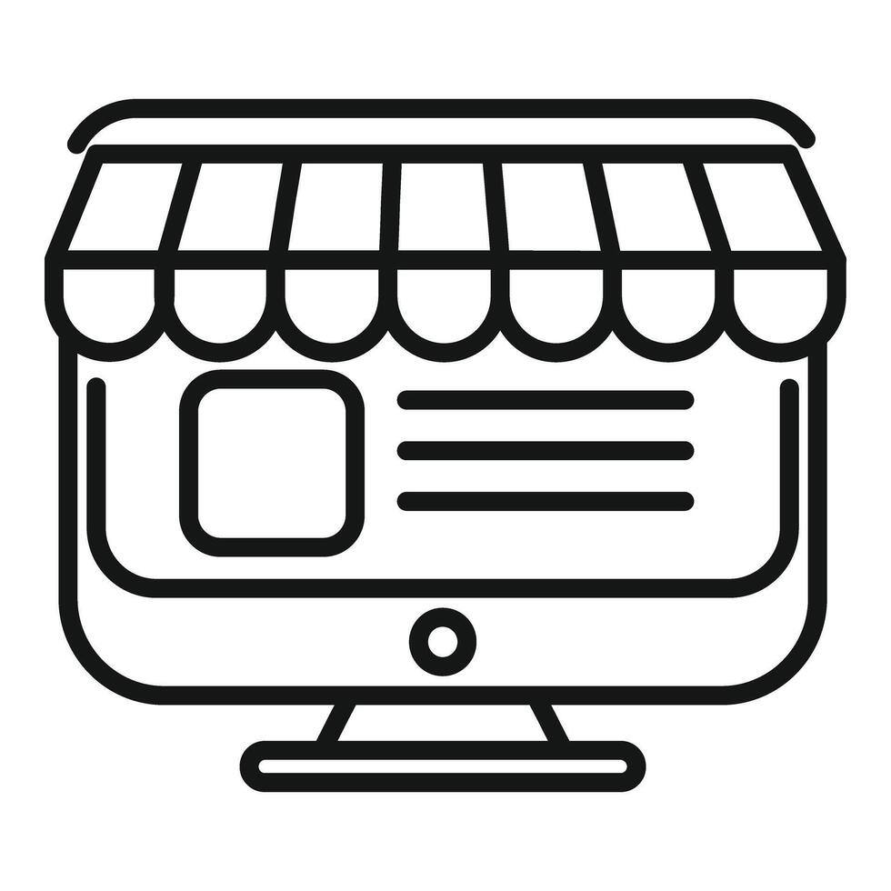 online Geschäft bestellen Symbol Gliederung Vektor. Sozial Pflege Geschenk vektor
