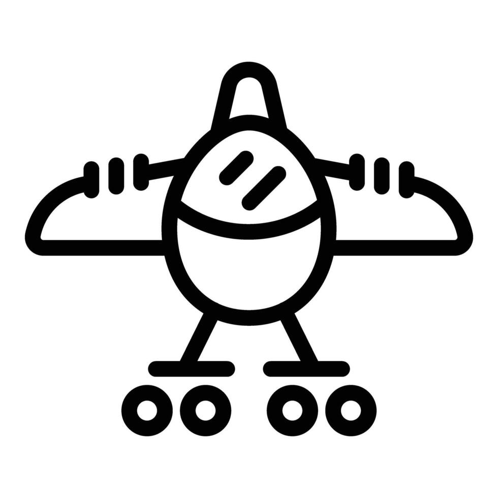 Flugzeug Transport Symbol Gliederung Vektor. Flug Abfahrt vektor