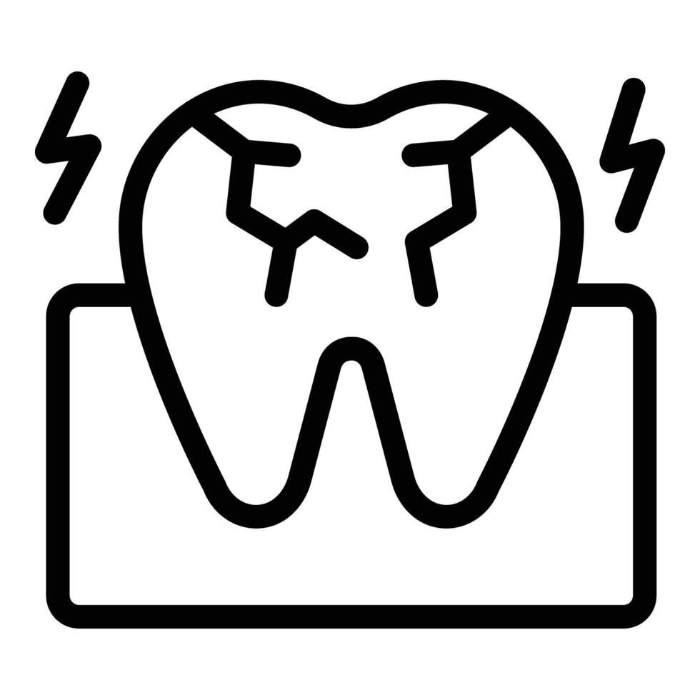 Gingivitis Krankheit Symbol Gliederung Vektor. Oral Krankheit vektor