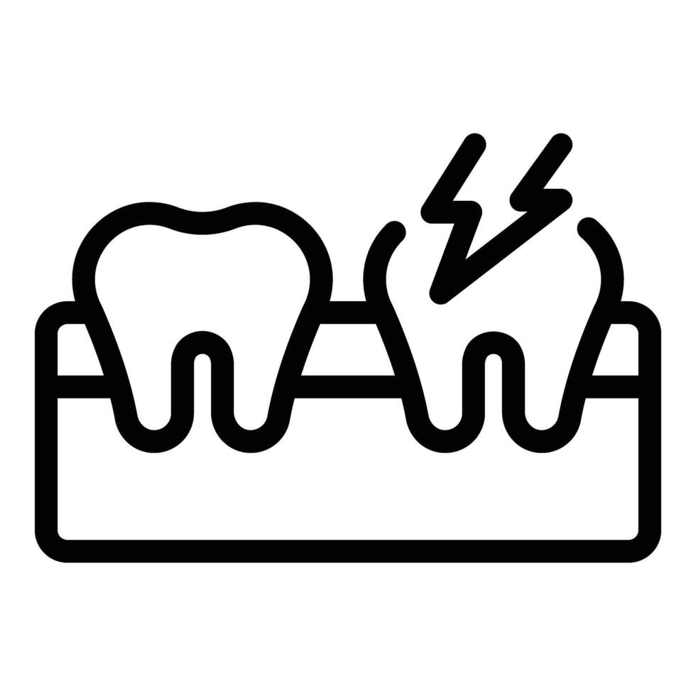 Oral schmerzen Symbol Gliederung Vektor. Dental Empfindlichkeit vektor