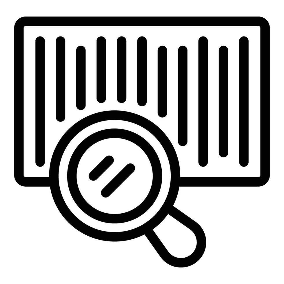 Versand Barcode Etikette Symbol Gliederung Vektor. Überprüfung Bar Code vektor