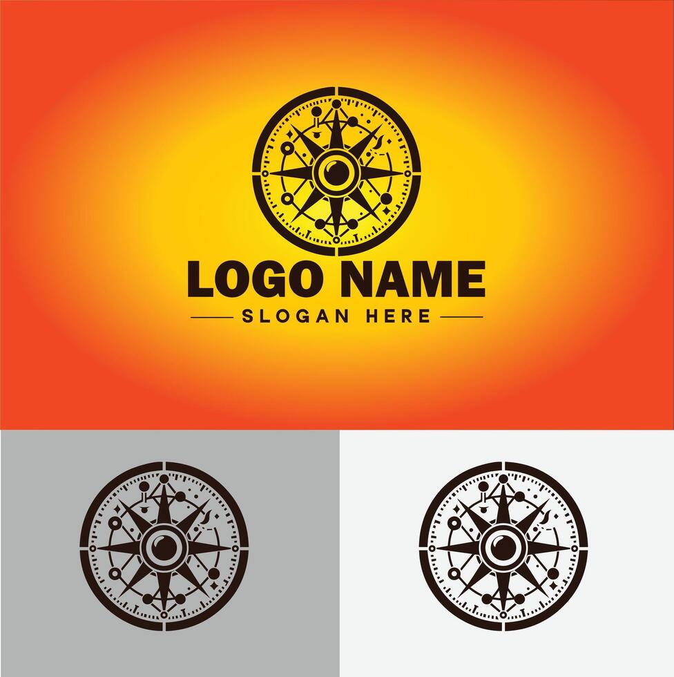 kompass logotyp ikon vektor konst grafik för företag varumärke app ikon riktning kompass logotyp mall