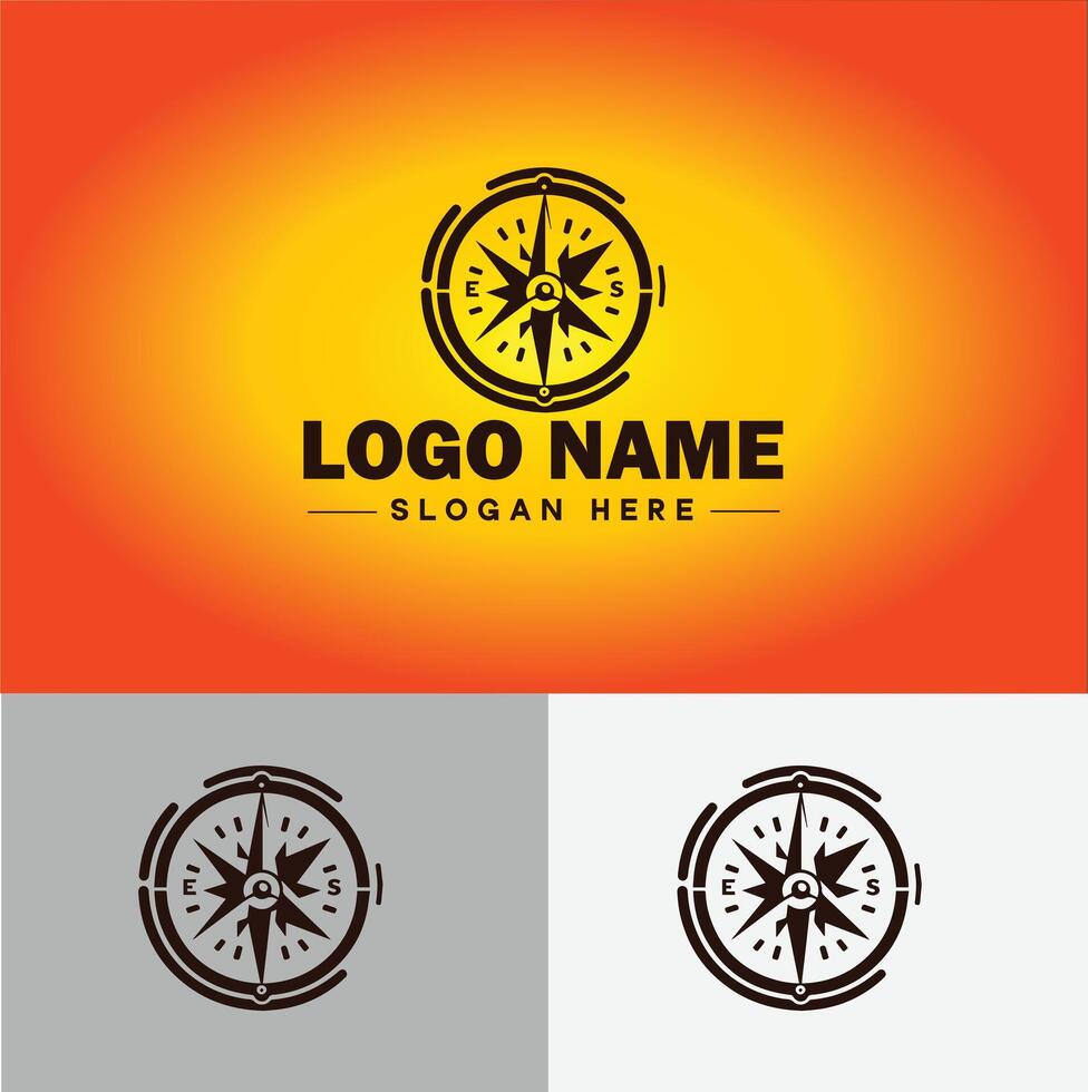 kompass logotyp ikon vektor konst grafik för företag varumärke app ikon riktning kompass logotyp mall