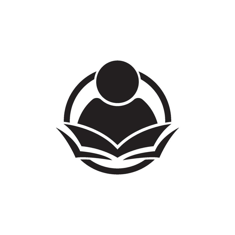 läsning bok logotyp ikon, vektor illustration design