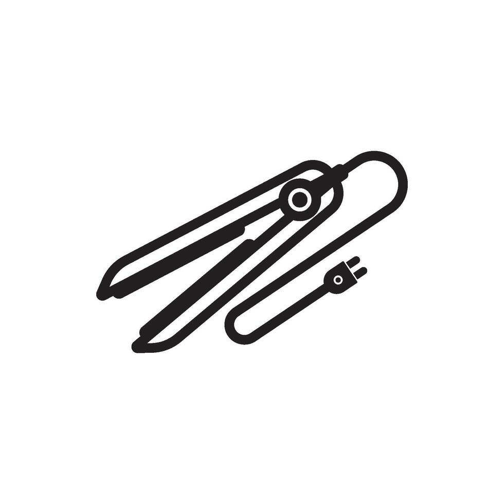 hår plattång symbol ikon, vektor illustration design