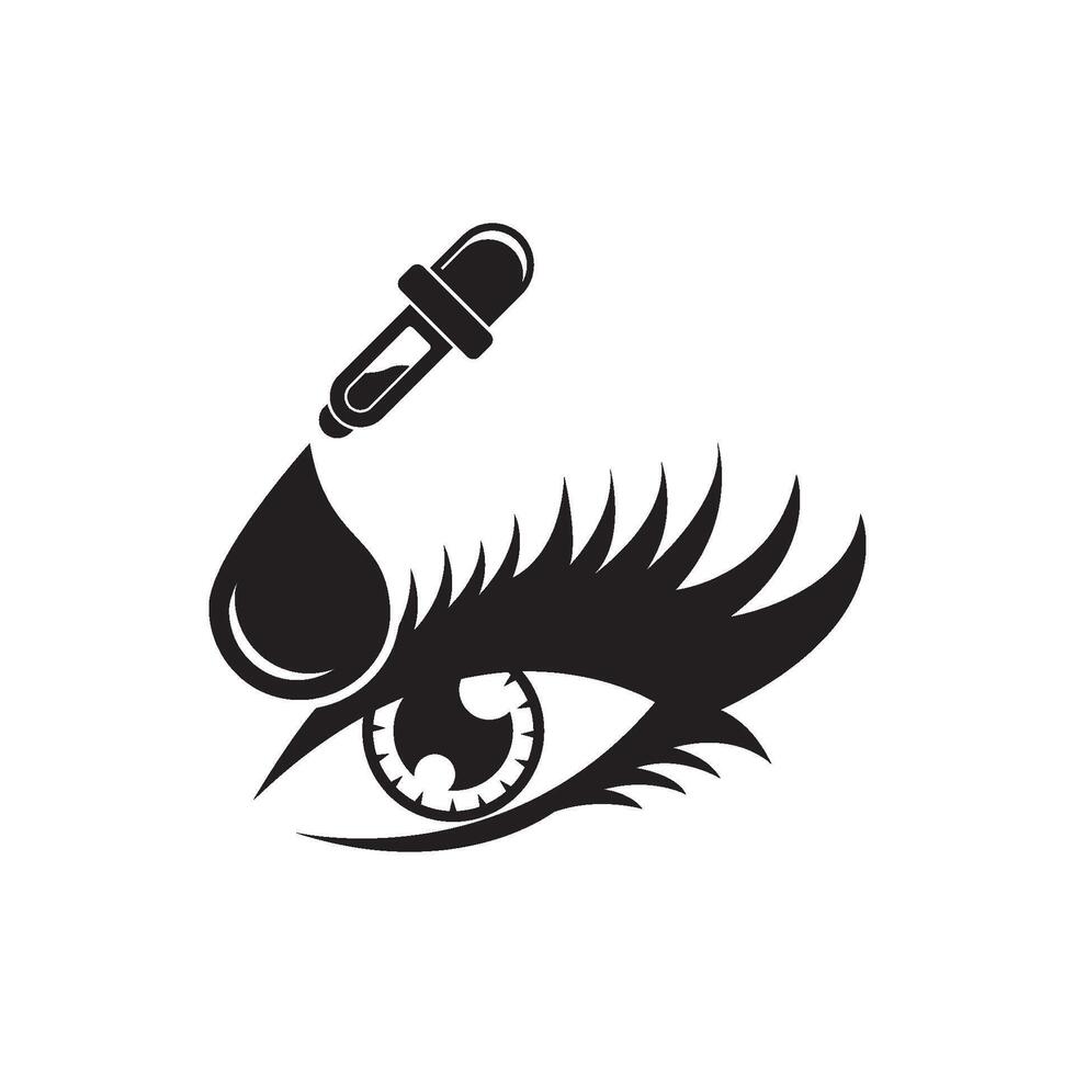 Auge Tropfen Symbol Vektor Illustration Design Vorlage