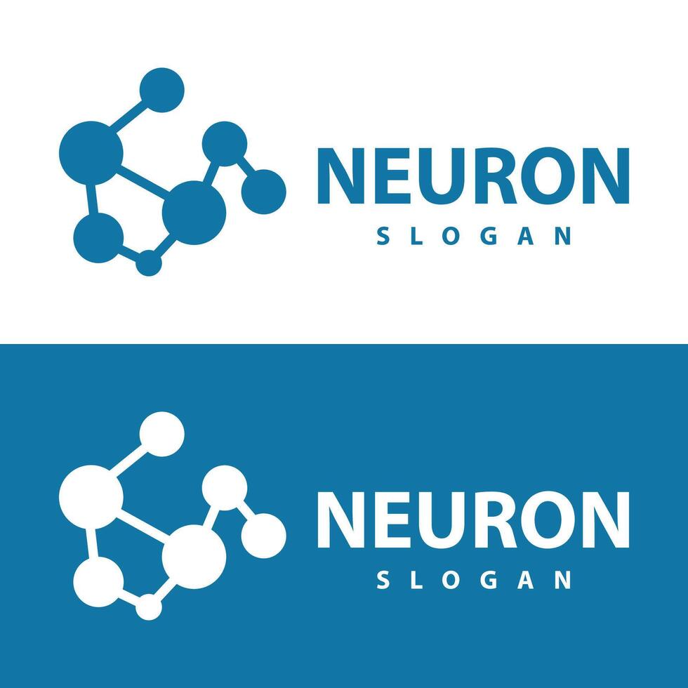 nervcell logotyp enkel design nätverk cel teknologi partiklar mall illustration vektor