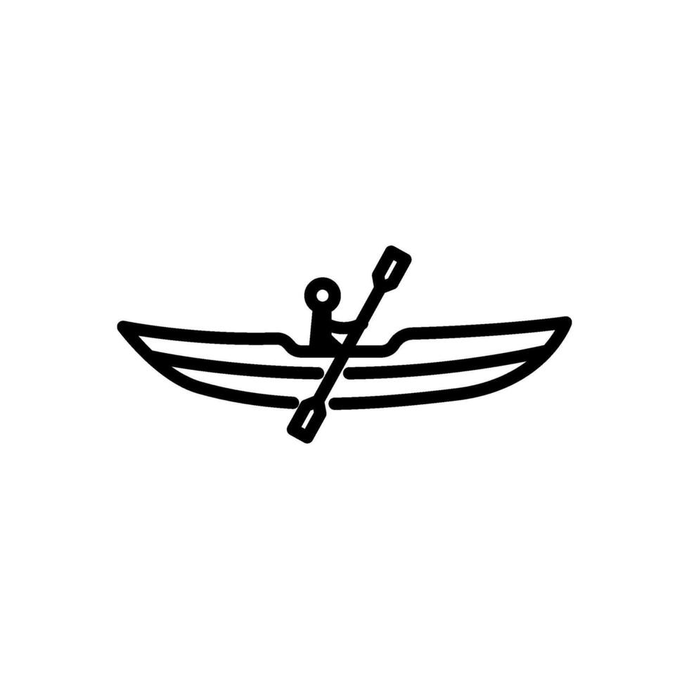 kajak ikon vektor i linje stil