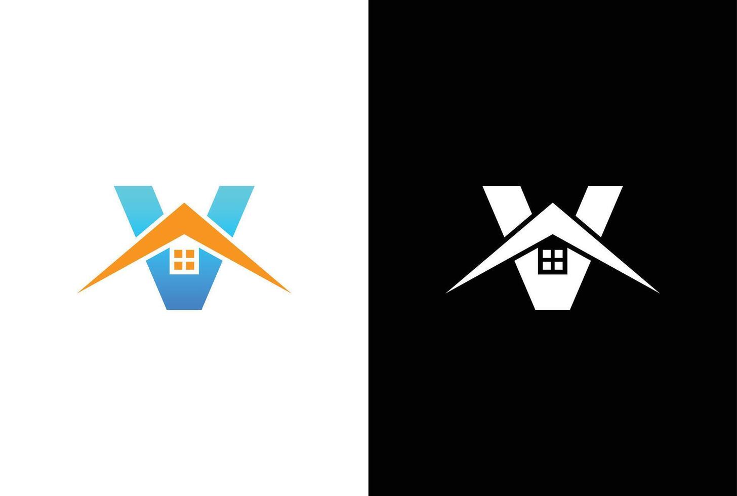 första brev v med hus logotyp ikon design vektor. brev v med hus logotyp design mall inspiration. vektor