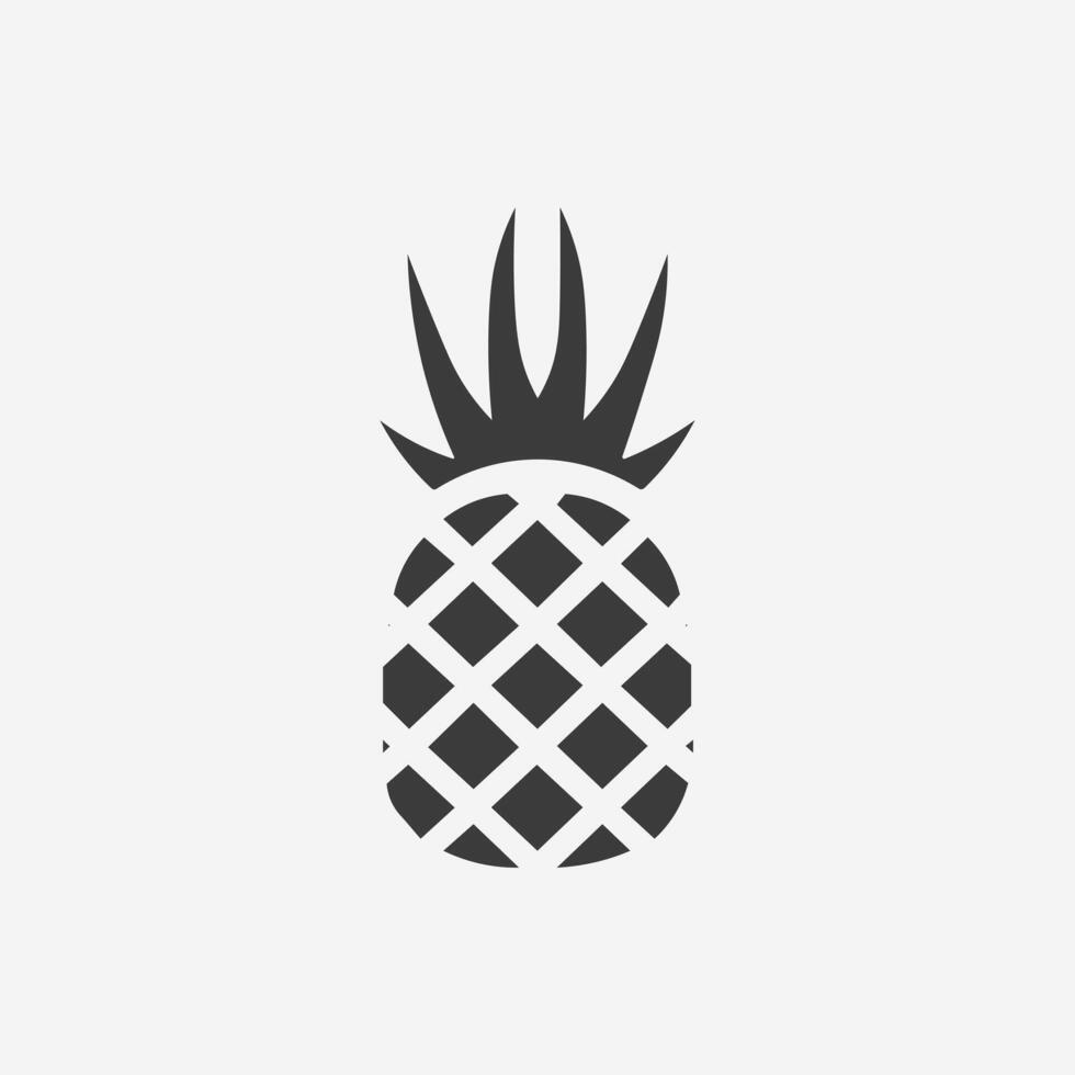 Ananas Symbol Vektor. Ananas, Frucht, Zitrus, saftig, tropisch Symbol Zeichen vektor