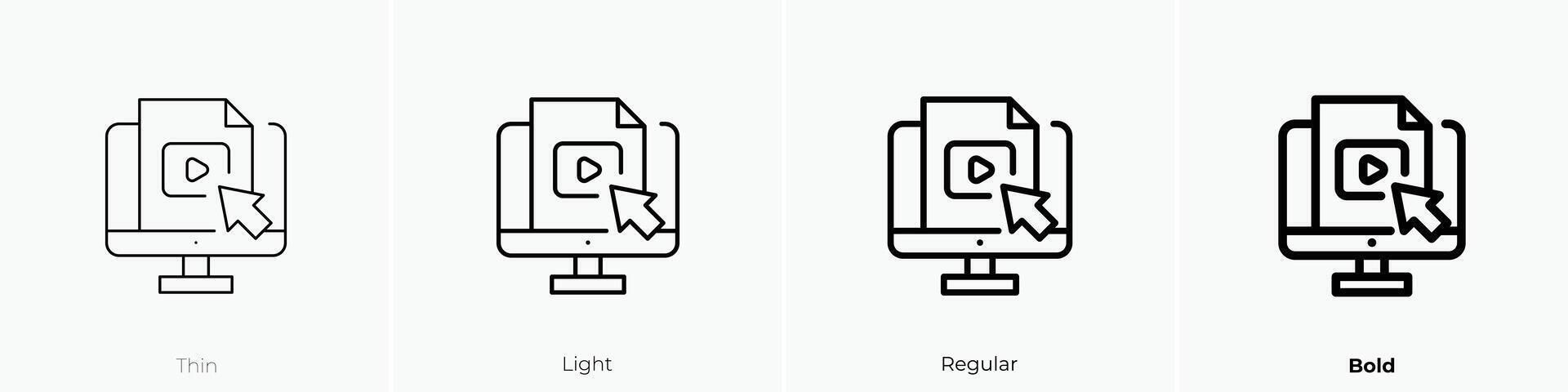 media ikon. tunn, ljus, regelbunden och djärv stil design isolerat på vit bakgrund vektor