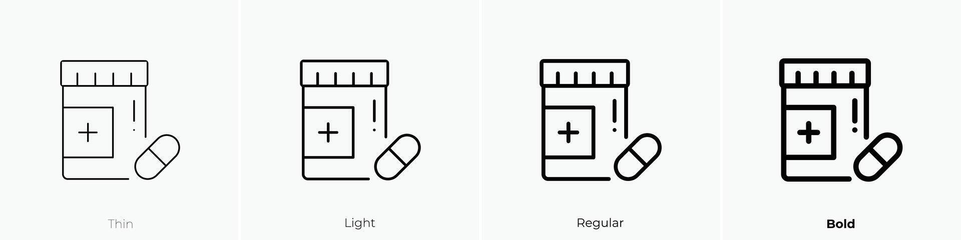 medicin ikon. tunn, ljus, regelbunden och djärv stil design isolerat på vit bakgrund vektor