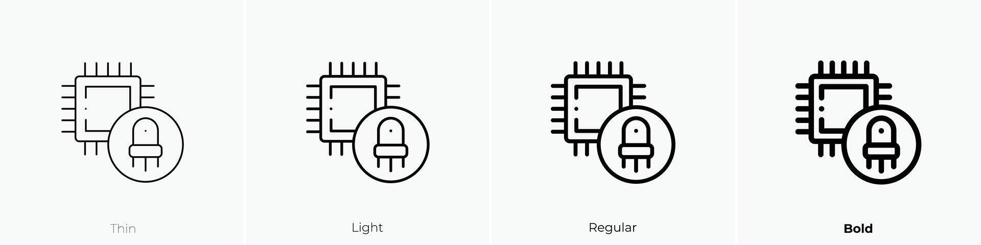 nanoteknologi ikon. tunn, ljus, regelbunden och djärv stil design isolerat på vit bakgrund vektor