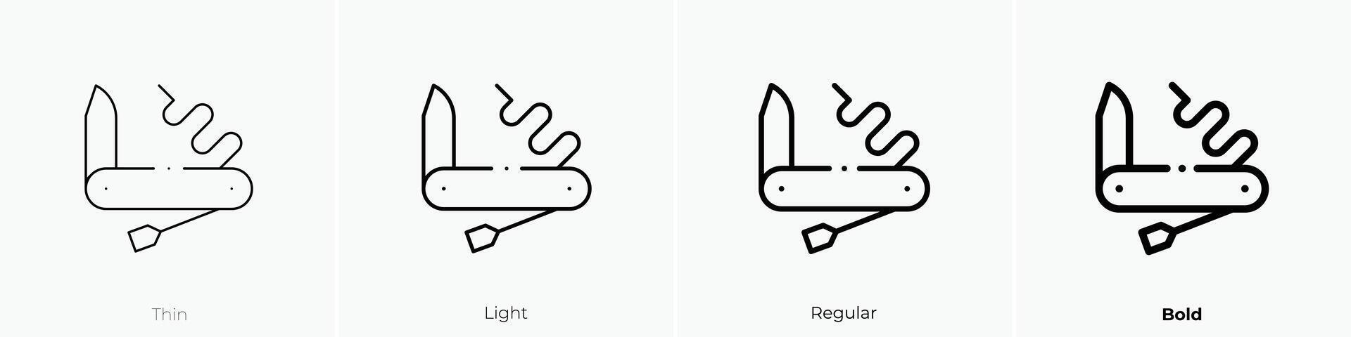 Mehrfachwerkzeug Symbol. dünn, Licht, regulär und Fett gedruckt Stil Design isoliert auf Weiß Hintergrund vektor