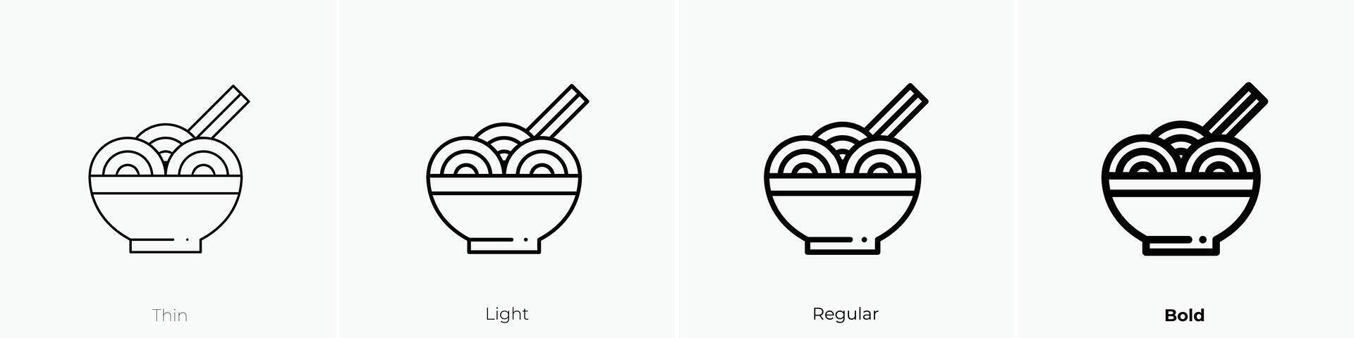 spaghetti ikon. tunn, ljus, regelbunden och djärv stil design isolerat på vit bakgrund vektor