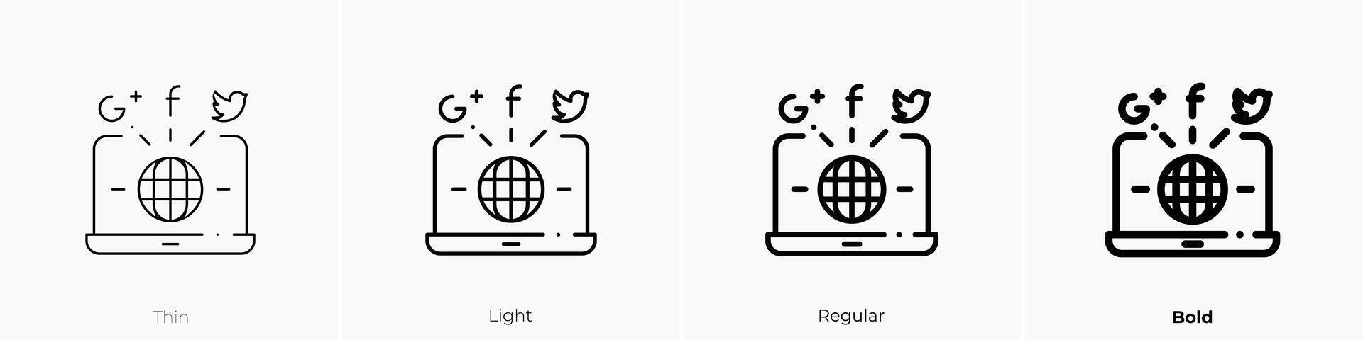 Netz Symbol. dünn, Licht, regulär und Fett gedruckt Stil Design isoliert auf Weiß Hintergrund vektor