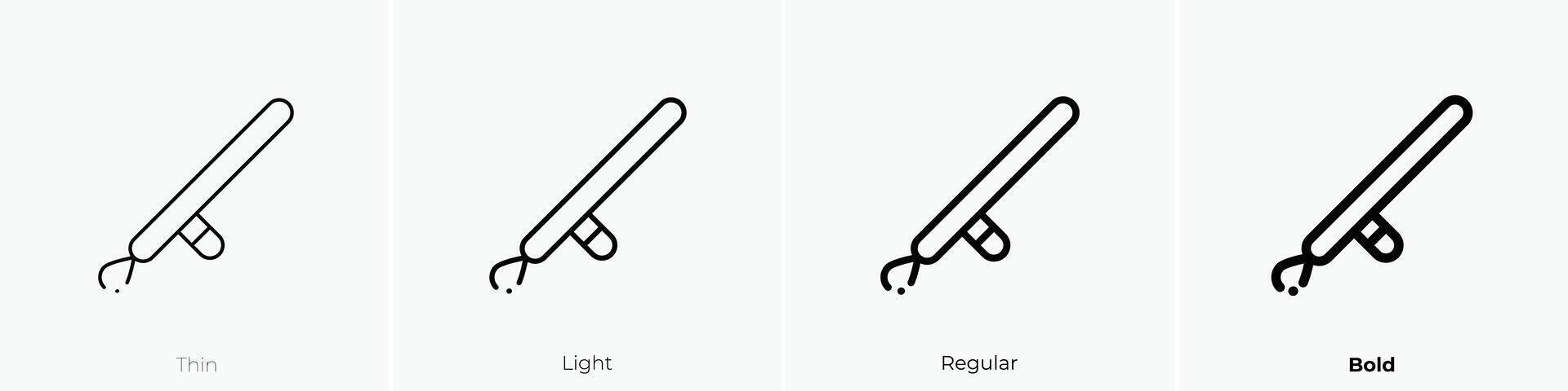 Knüppel Symbol. dünn, Licht, regulär und Fett gedruckt Stil Design isoliert auf Weiß Hintergrund vektor