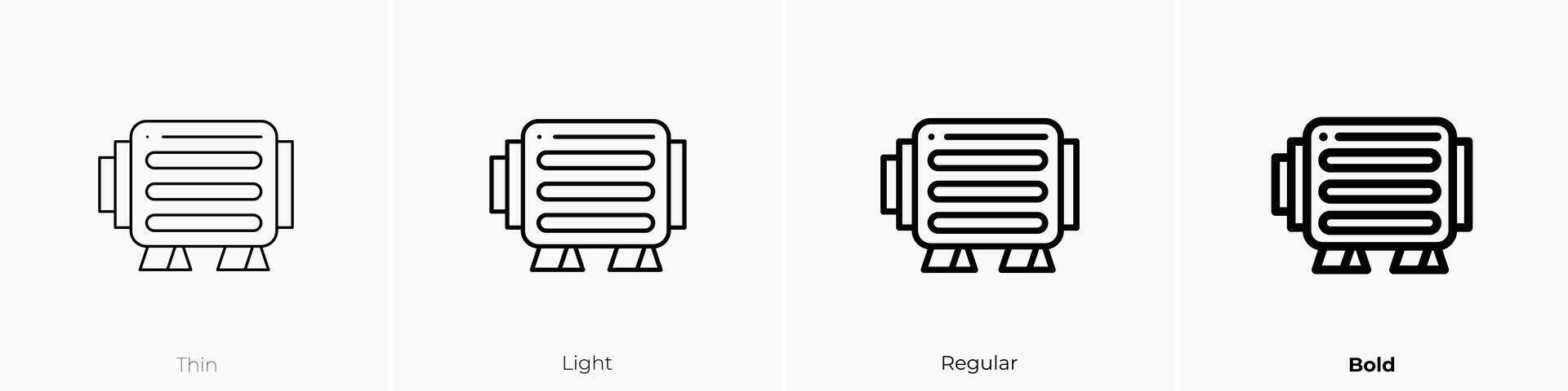 motor ikon. tunn, ljus, regelbunden och djärv stil design isolerat på vit bakgrund vektor