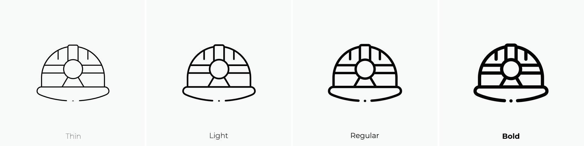 Bergmann Symbol. dünn, Licht, regulär und Fett gedruckt Stil Design isoliert auf Weiß Hintergrund vektor