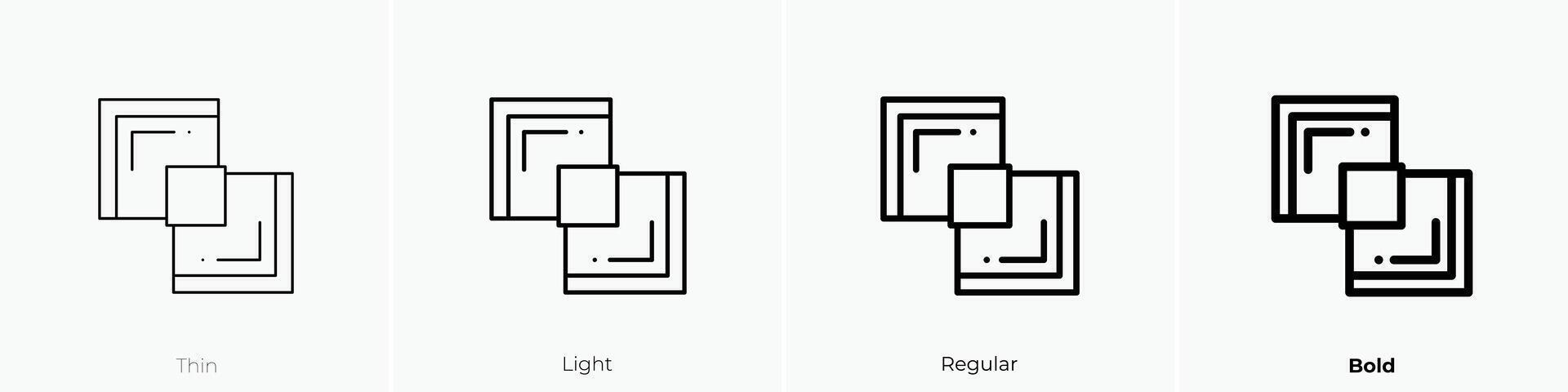 verschmelzen Symbol. dünn, Licht, regulär und Fett gedruckt Stil Design isoliert auf Weiß Hintergrund vektor