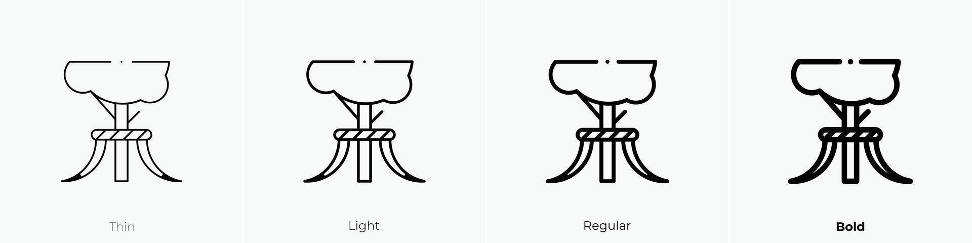 meyboom Symbol. dünn, Licht, regulär und Fett gedruckt Stil Design isoliert auf Weiß Hintergrund vektor