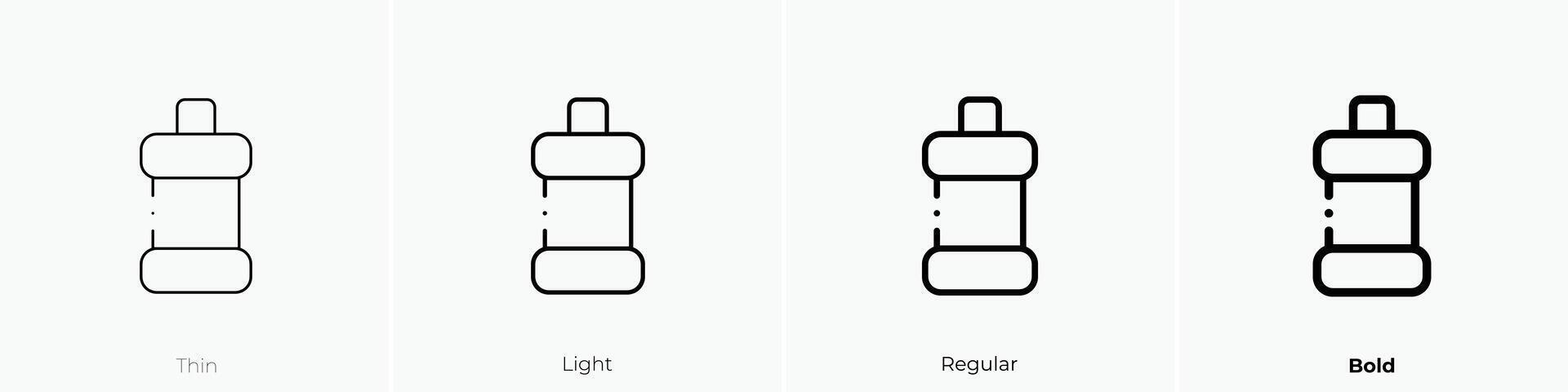 Mundwasser Symbol. dünn, Licht, regulär und Fett gedruckt Stil Design isoliert auf Weiß Hintergrund vektor