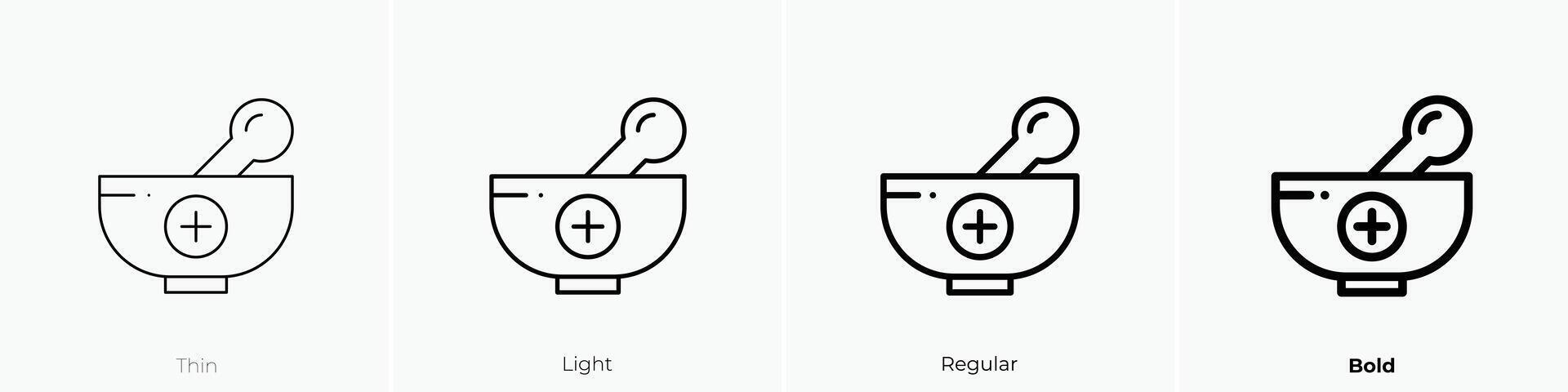 Granatwerfer Symbol. dünn, Licht, regulär und Fett gedruckt Stil Design isoliert auf Weiß Hintergrund vektor