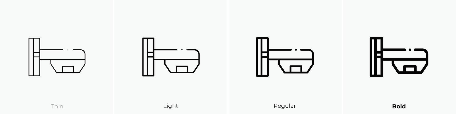 Bewegung Symbol. dünn, Licht, regulär und Fett gedruckt Stil Design isoliert auf Weiß Hintergrund vektor
