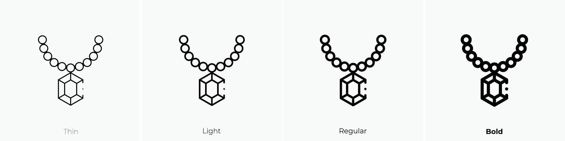 Halskette Symbol. dünn, Licht, regulär und Fett gedruckt Stil Design isoliert auf Weiß Hintergrund vektor