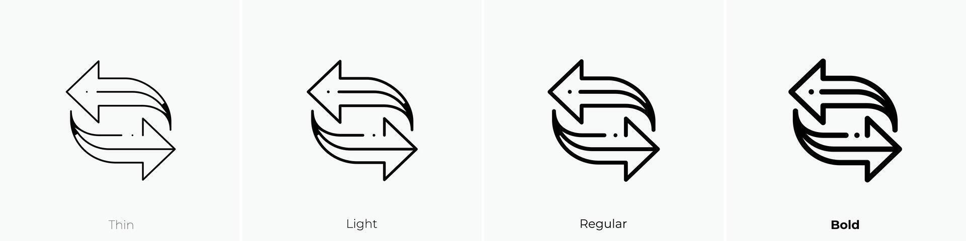 Nächster Symbol. dünn, Licht, regulär und Fett gedruckt Stil Design isoliert auf Weiß Hintergrund vektor