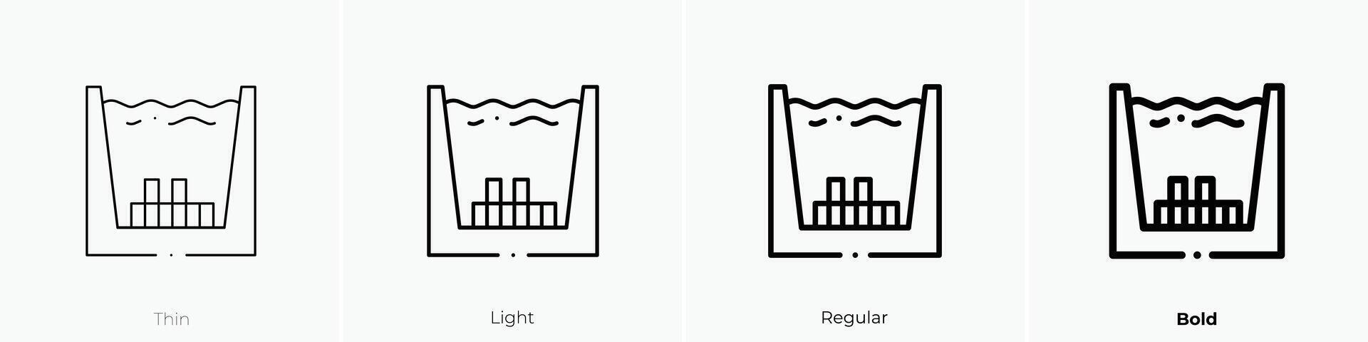 nuklear Symbol. dünn, Licht, regulär und Fett gedruckt Stil Design isoliert auf Weiß Hintergrund vektor