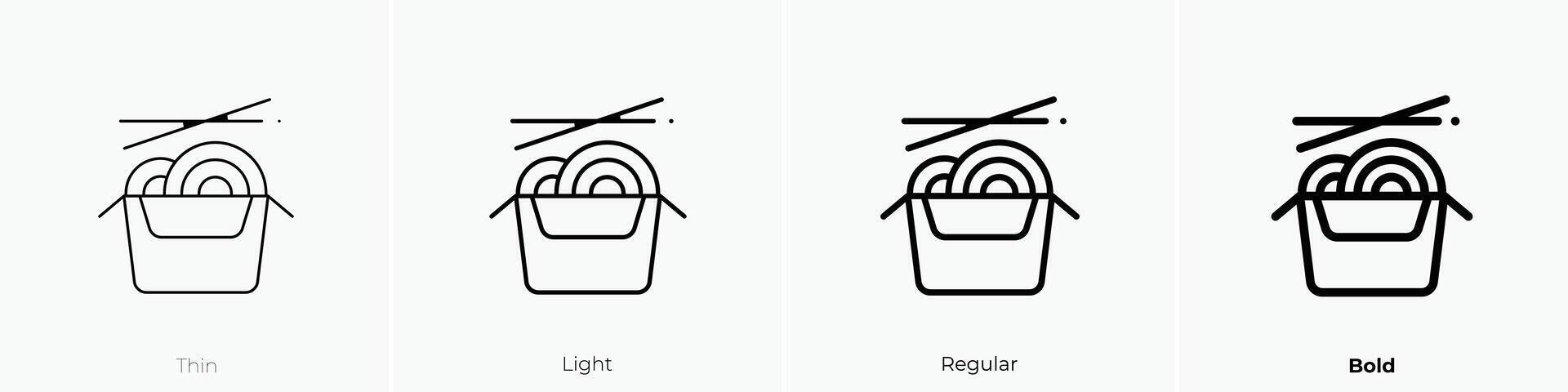 spaghetti ikon. tunn, ljus, regelbunden och djärv stil design isolerat på vit bakgrund vektor