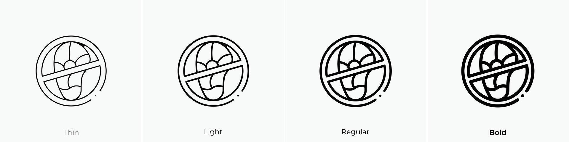 Nein Fleisch Symbol. dünn, Licht, regulär und Fett gedruckt Stil Design isoliert auf Weiß Hintergrund vektor