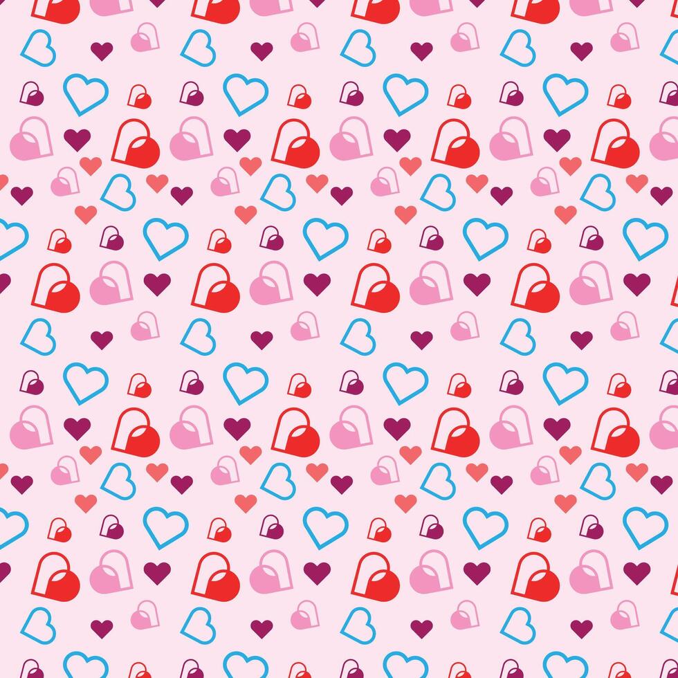 minimal und süß Liebe romantisch Herz Muster Hintergrund Design vektor