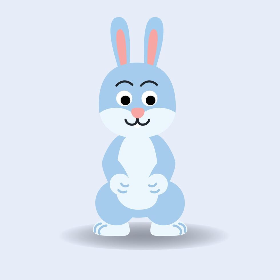 blå kanin tecknad.alfabet djur- begrepp vektor