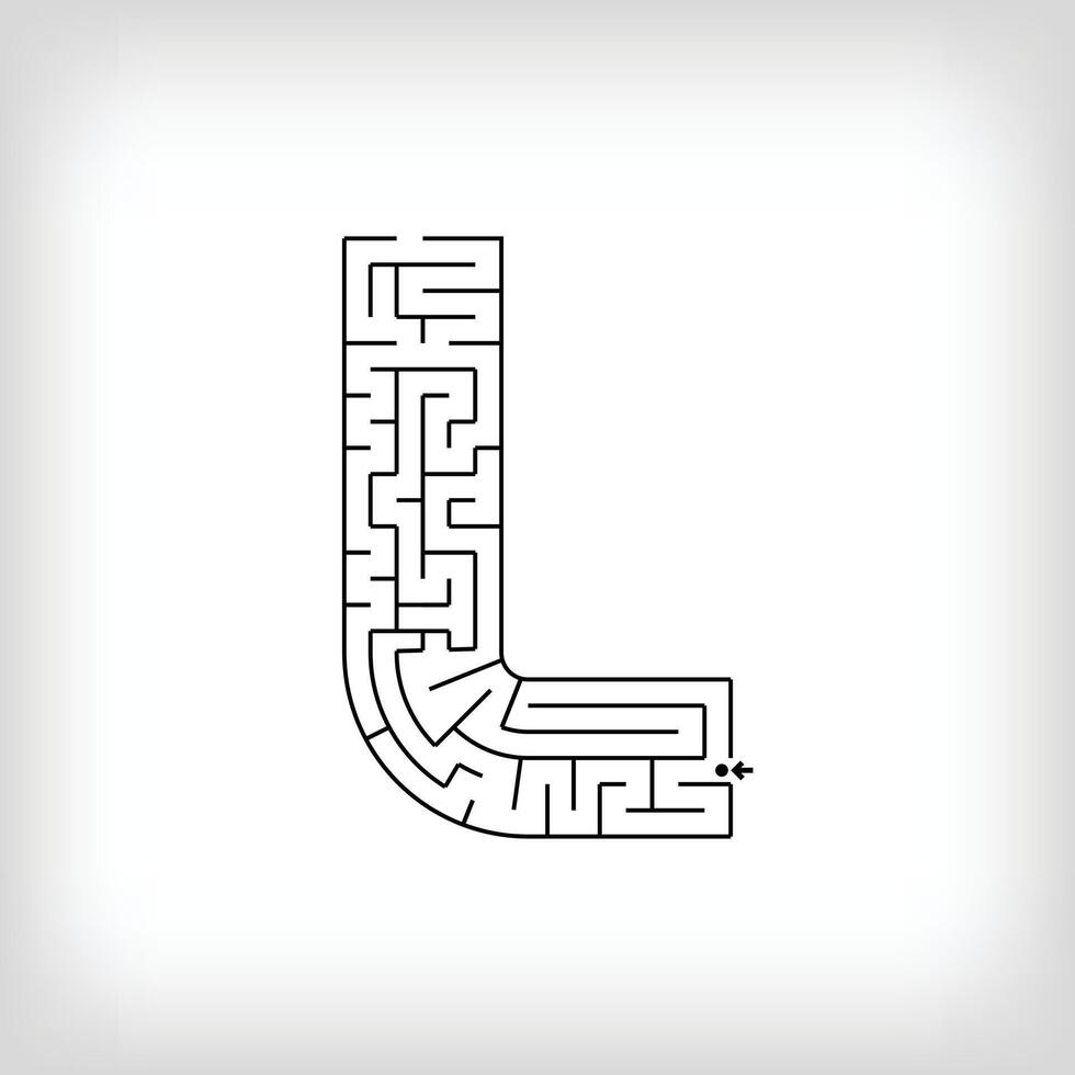 einzigartig linear Brief l Matze Puzzle. verwirrend Spiel und lehrreich Aktivität Satz. vektor