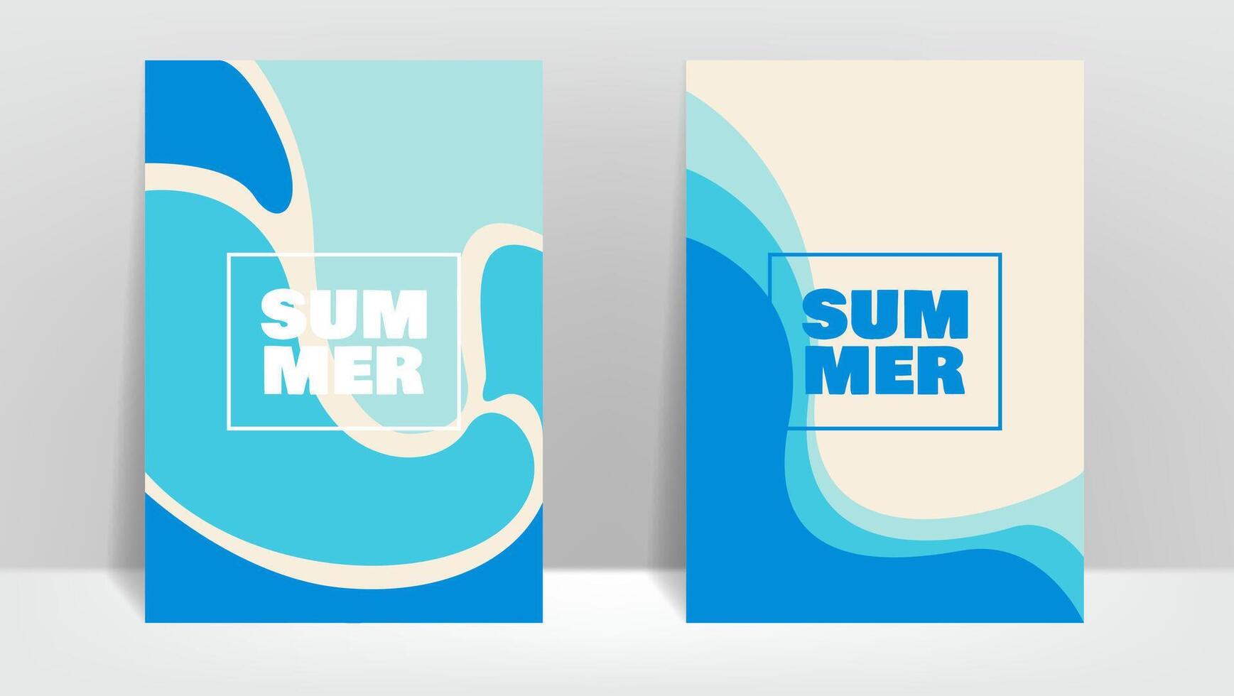 abstrakt Blau Formen Poster Hintergrund zum Sommer. Vektor Illustration