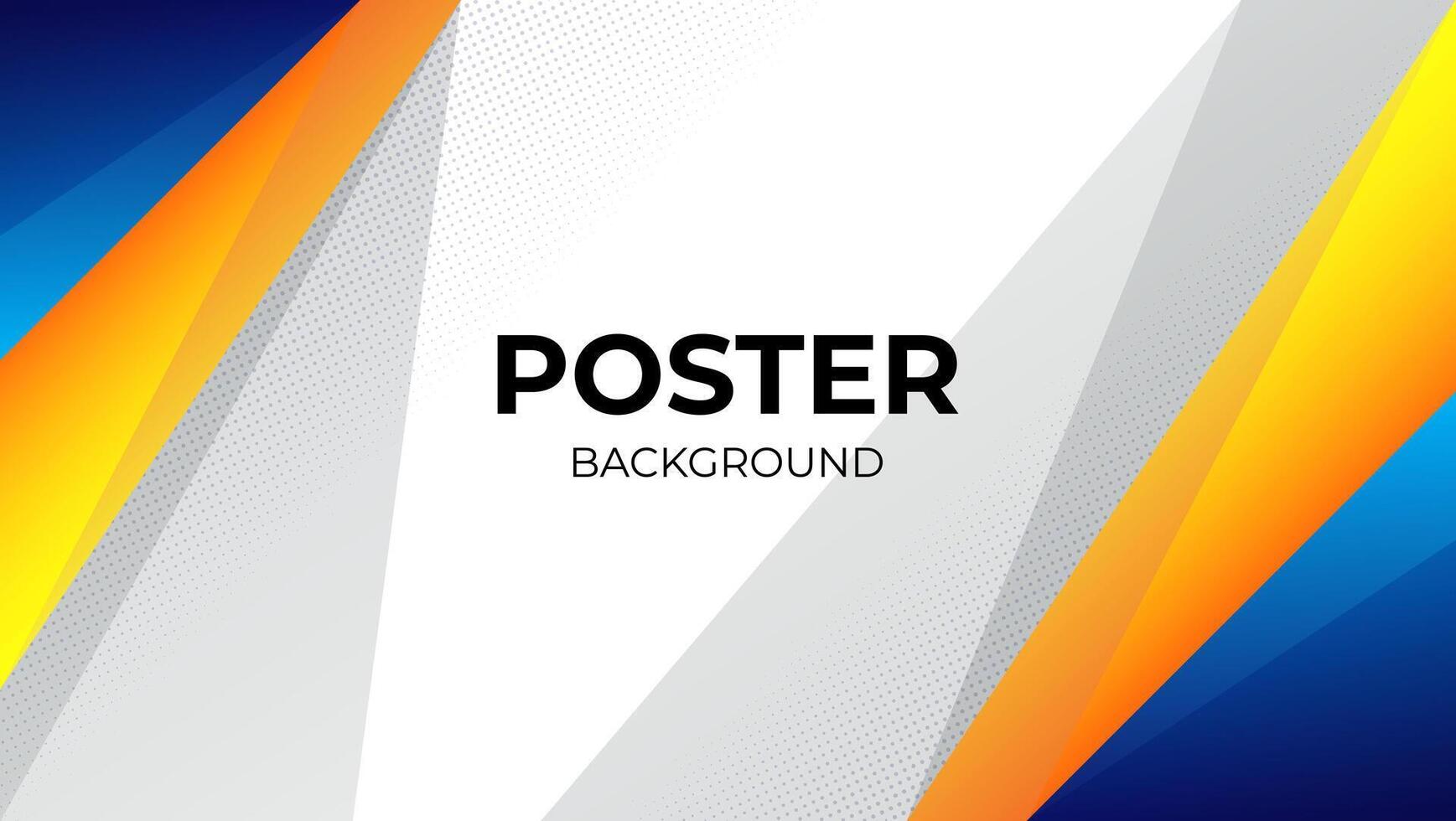 abstrakt Blau und Orange Poster Hintergrund mit Halbton. Vektor Illustration