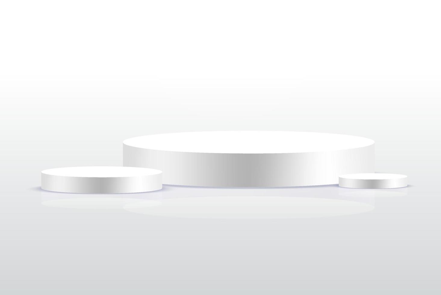 hintergrund vektor 3d grau render mit podium weiß 3d und minimale weiße wandszene, minimale podium weiß hintergrund 3d-rendering abstrakte bühne grau. Bühnenbild für Produkt auf weißem Podiumsstudio