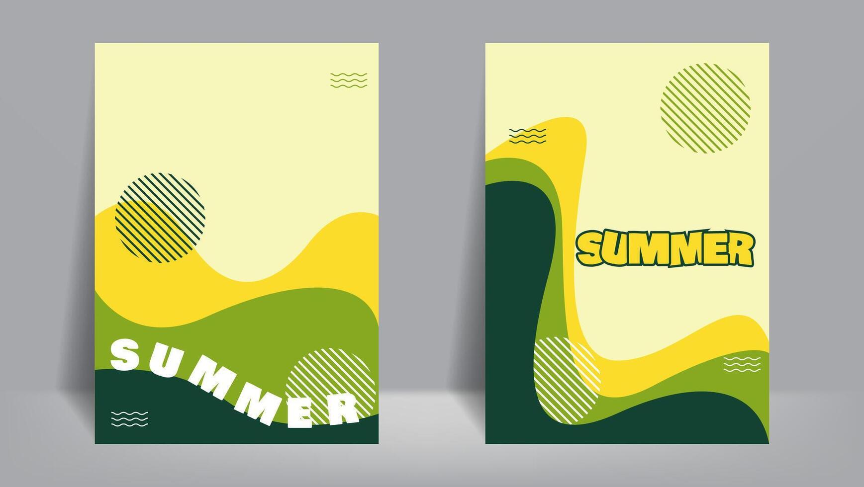 abstrakt geometrisch Formen Poster Hintergrund. Sommer- Startseite Design. Vektor Illustration