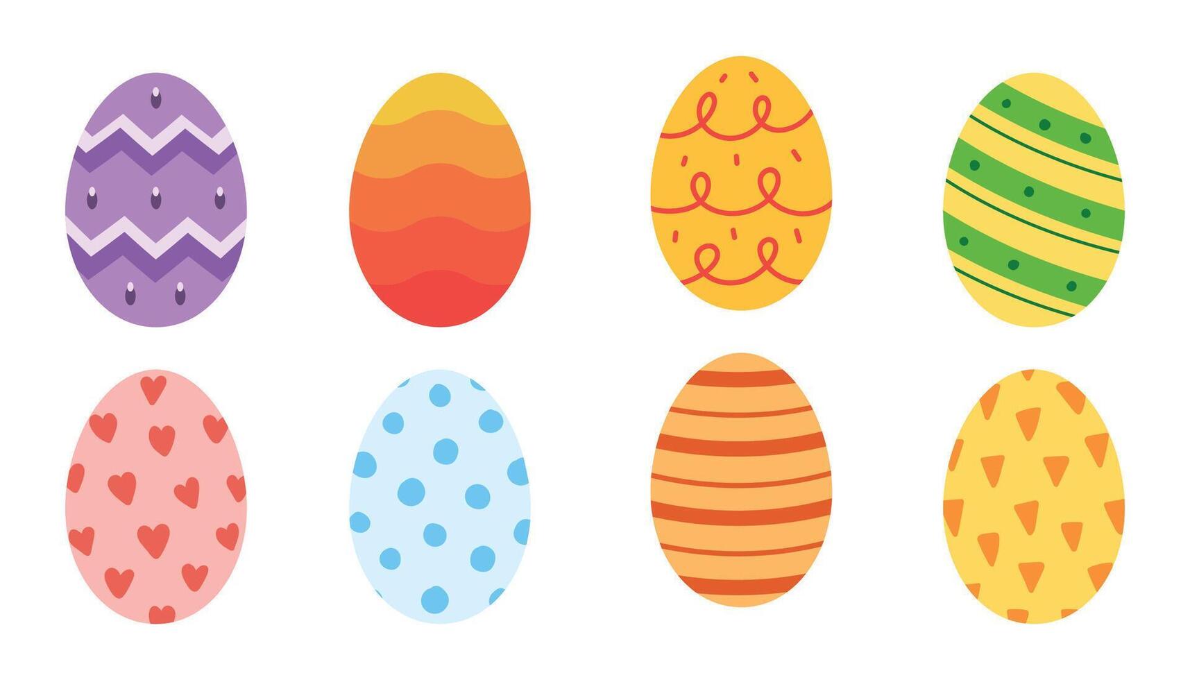 Ostern Eier mit anders Textur. eben Design zum Illustration vektor