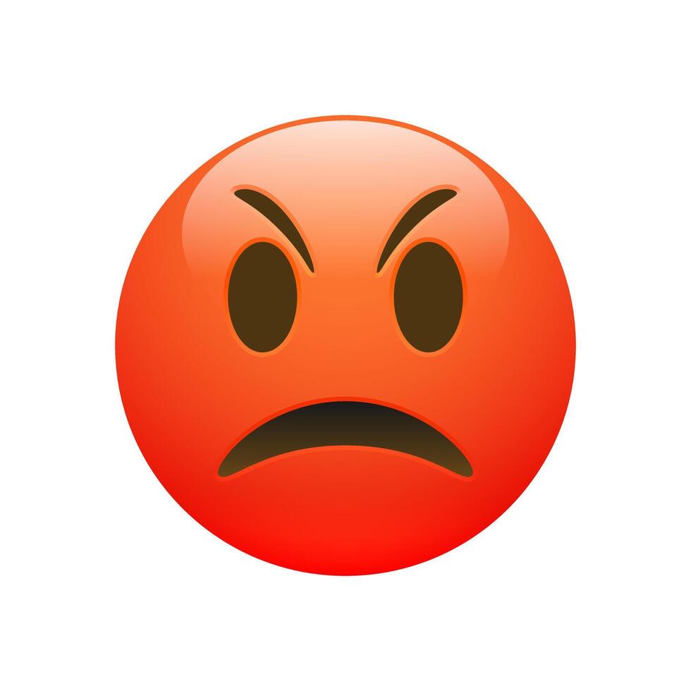 Vektor Emoji rot wütend traurig Gesicht