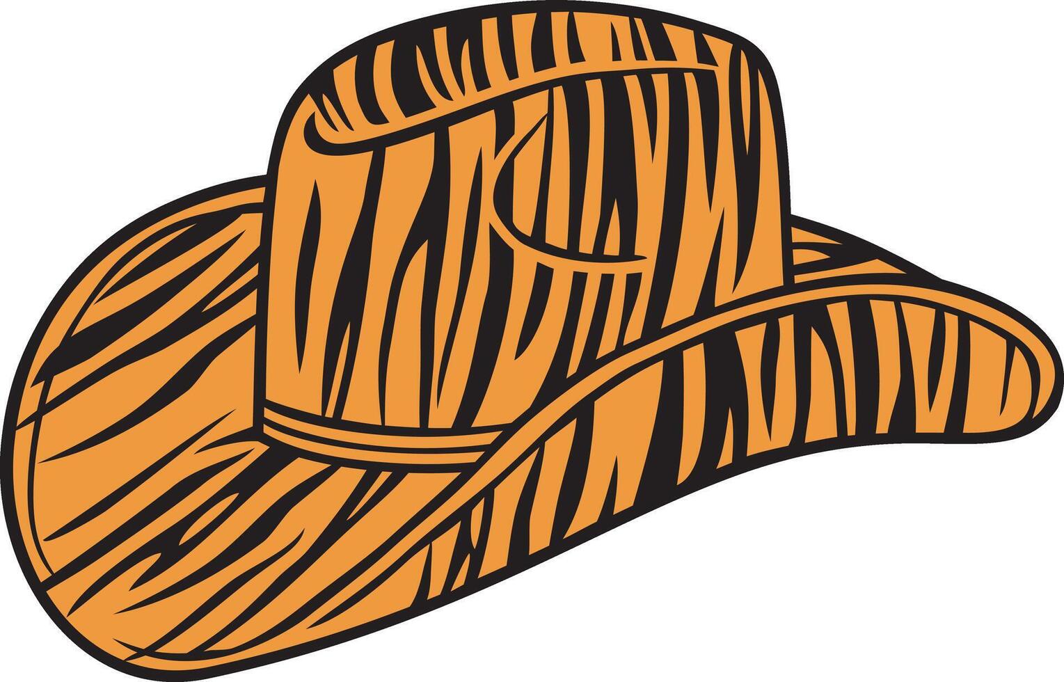 cowboy hatt med tiger skriva ut Färg. vektor illustration.