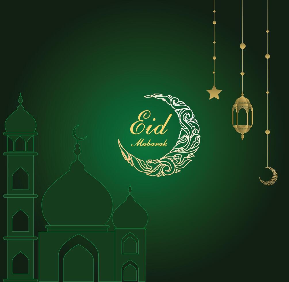 eid mubarak lyxig design kreativ vektor. premie eid hälsning mall. vektor