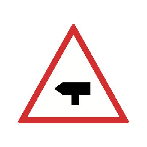 Vector Major Cross Road Road Sign Ikon