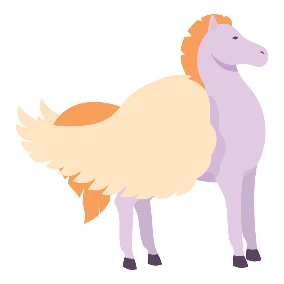 Mythologie Pegasus Symbol Karikatur Vektor. uralt Tier Pferd vektor